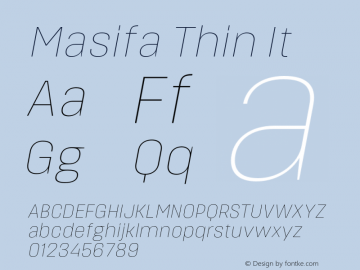 Masifa-ThinIt Version 1.001 Font Sample