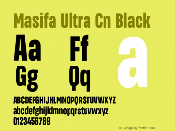 MasifaUltraCn-Black Version 1.001 Font Sample