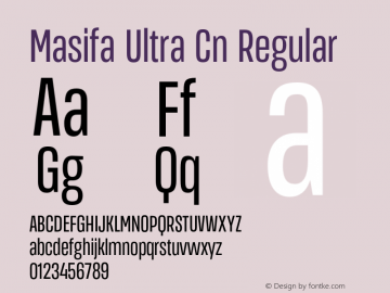 MasifaUltraCn-Regular Version 1.001 Font Sample