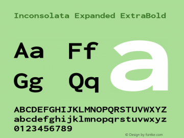 Inconsolata Expanded ExtraBold Version 3.001图片样张