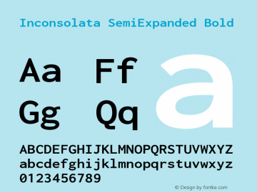 Inconsolata SemiExpanded Bold Version 3.001图片样张