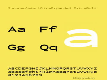 Inconsolata UltraExpanded ExtraBold Version 3.001 Font Sample