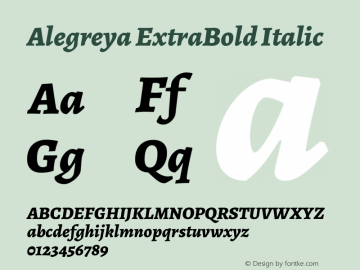 Alegreya ExtraBold Italic Version 2.009图片样张