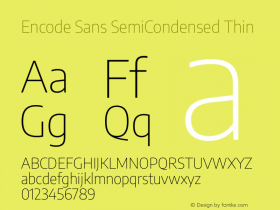 Encode Sans SemiCondensed Thin Version 3.002图片样张