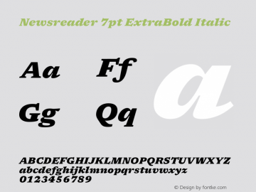 Newsreader 7pt ExtraBold Italic Version 1.003图片样张