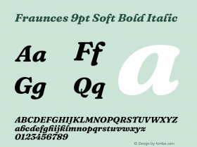 Fraunces 9pt Soft Bold Italic Version 1.000;[b76b70a41]图片样张