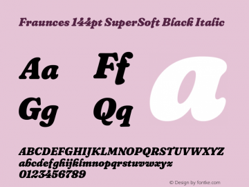 Fraunces 144pt SuperSoft Black Italic Version 1.000;[b76b70a41]图片样张