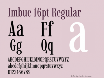 Imbue 16pt Regular Version 1.102 Font Sample