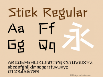 Stick Regular Version 1.000; ttfautohint (v1.8.3) Font Sample