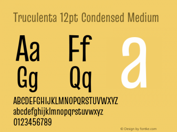 Truculenta 12pt Condensed Medium Version 1.002 Font Sample