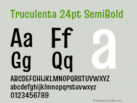 Truculenta 24pt SemiBold Version 1.002 Font Sample