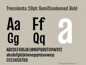 Truculenta 28pt SemiCondensed Bold Version 1.002图片样张