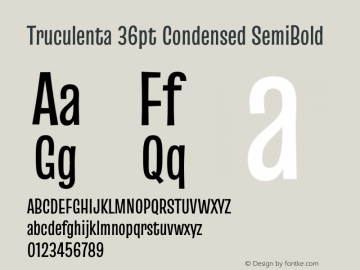 Truculenta 36pt Condensed SemiBold Version 1.002图片样张