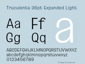 Truculenta 36pt Expanded Light Version 1.002图片样张