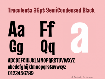 Truculenta 36pt SemiCondensed Black Version 1.002 Font Sample