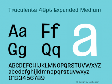 Truculenta 48pt Expanded Medium Version 1.002图片样张