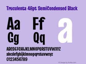 Truculenta 48pt SemiCondensed Black Version 1.002 Font Sample