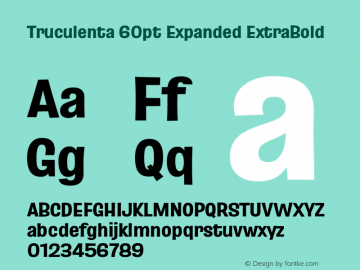 Truculenta 60pt Expanded ExtraBold Version 1.002图片样张