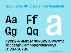 Truculenta 60pt Expanded SemiBold Version 1.002 Font Sample