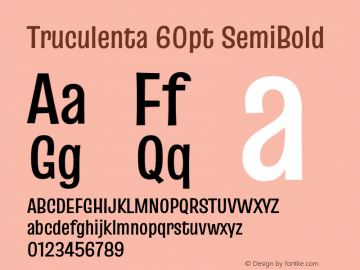 Truculenta 60pt SemiBold Version 1.002 Font Sample