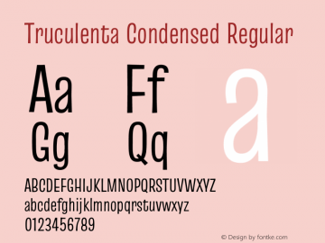 Truculenta Condensed Regular Version 1.002图片样张