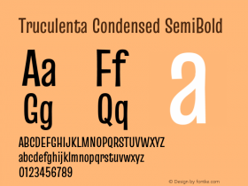 Truculenta Condensed SemiBold Version 1.002 Font Sample