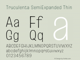 Truculenta SemiExpanded Thin Version 1.002图片样张