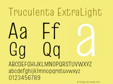 Truculenta ExtraLight Version 1.002图片样张