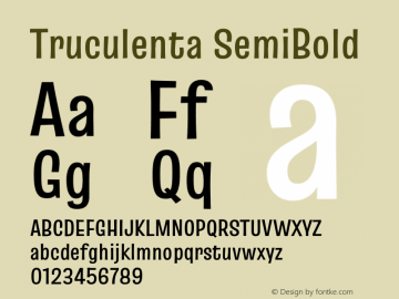 Truculenta SemiBold Version 1.002图片样张