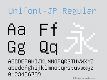 Unifont-JP Version 13.0.06 Font Sample