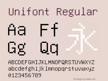 Unifont Version 13.0.05 Font Sample