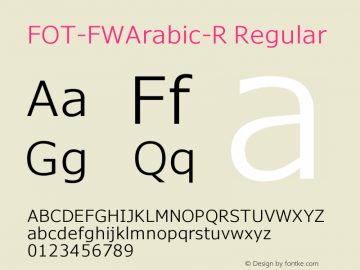 FOT-FWArabic-R Version 1.1 Font Sample