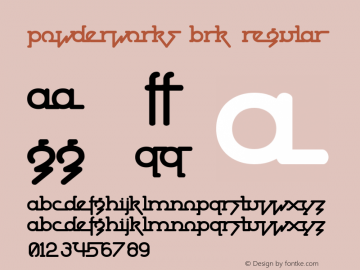 Powderworks BRK Regular Version 5.02 Font Sample