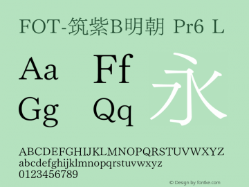 FOT-筑紫B明朝 Pr6 L  Font Sample