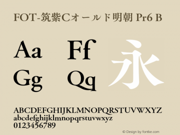 FOT-筑紫Cオールド明朝 Pr6 B 图片样张