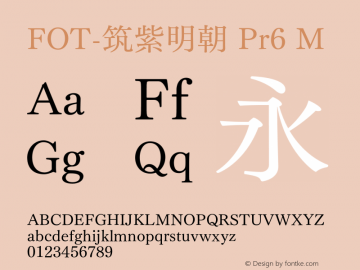 FOT-筑紫明朝 Pr6 M  Font Sample