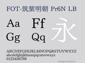 FOT-筑紫明朝 Pr6N LB  Font Sample