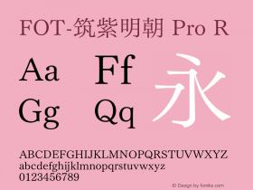 FOT-筑紫明朝 Pro R  Font Sample