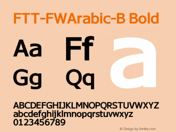 FTT-FWArabic-B Version 1.1 Font Sample