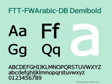 FTT-FWArabic-DB Version 1.1 Font Sample