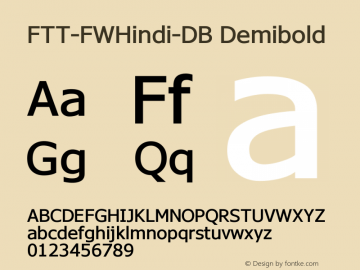 FTT-FWHindi-DB Version 1.1 Font Sample