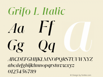 Grifo L Italic Version 2.001图片样张