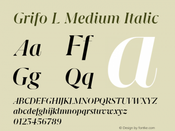 Grifo L Medium Italic Version 2.001图片样张