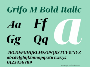 Grifo M Bold Italic Version 2.001图片样张