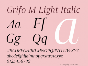 Grifo M Light Italic Version 2.001图片样张
