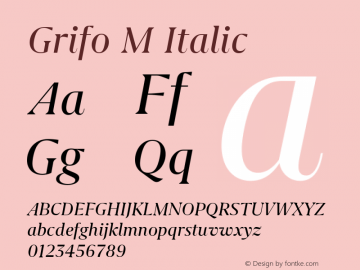 Grifo M Italic Version 2.001图片样张