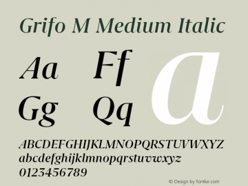 Grifo M Medium Italic Version 2.001图片样张