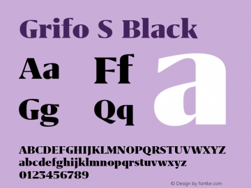 Grifo S Black Version 2.001 Font Sample