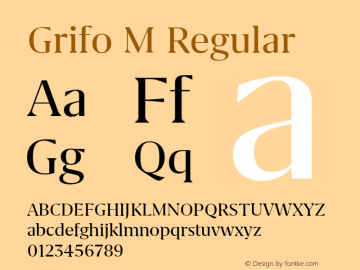 Grifo M Regular Version 2.001 Font Sample