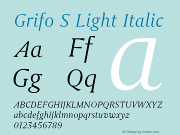 Grifo S Light Italic Version 2.001图片样张